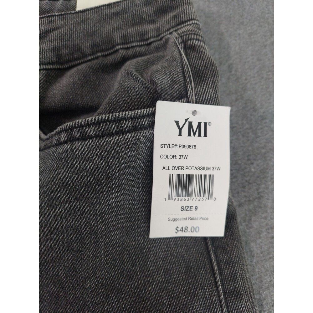 NWT YMI High Rise Wide Leg Studded Gray Jeans Size 9/29 - Picture 7 of 10